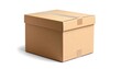 © Dadang - A plain cardboard box with transparent tape on its top edges is presented against a white background.