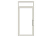 © whitestorm - Modern white PVC entry door with transom window isolated on transparent background