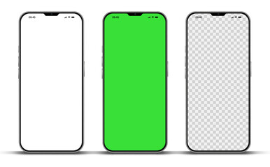 Wall Mural - realistic smartphone mockup. mobile phone vector with isolated on white background. device front vie
