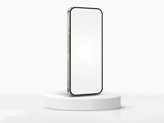 Wall Mural - realistic smartphone mockup. mobile phone vector with isolated on white background. device front vie