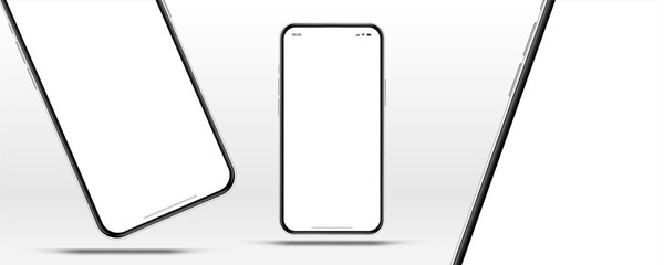 Wall Mural - realistic smartphone mockup. mobile phone vector with isolated on white background. device front vie
