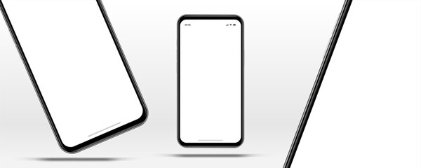 Wall Mural - realistic smartphone mockup. mobile phone vector with isolated on white background. device front vie
