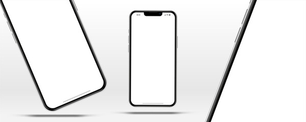Wall Mural - realistic smartphone mockup. mobile phone vector with isolated on white background. device front vie