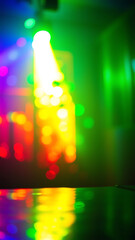 Wall Mural - Multicolor Disco Light Reflections on Abstract Surface vertical