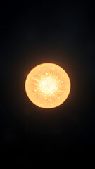 Wall Mural - Luminous Orb Pulsing in Grainy Space vertical