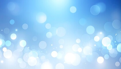 Soft focus blue bokeh background with shimmering lights, perfect for festive celebrations and holiday designs