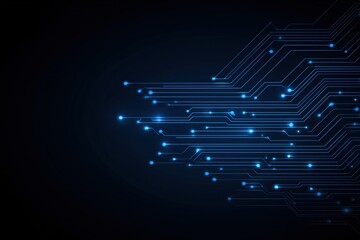 Wall Mural - blue circuit line background vector illustration with a dark blue color, a technology and digital co