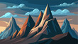 © Justlight - Layers of rocky peaks rise into the sky their sharp edges contrasting against the soft clouds floating above.
