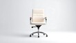 © Cintya - Elegant Cream-Colored Leather Office Chair on a Neutral Studio Background