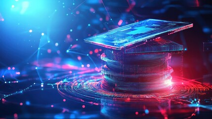 Abstract digital art depicting a futuristic technology concept visualization