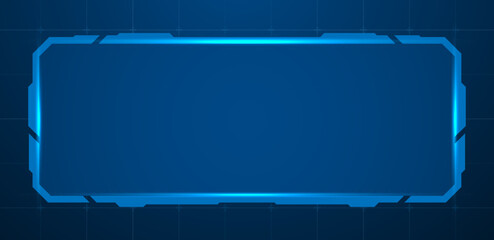 Digital HUD screen or technology box interface vector editable