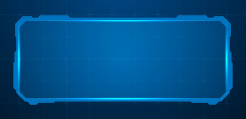 Digital HUD screen or technology box interface vector editable