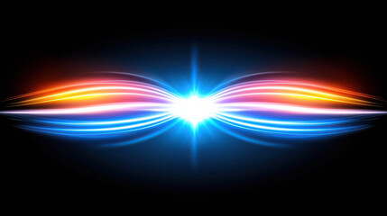 Wall Mural - Abstract Light Waves Illustration with Bright Center on Dark Background for Use in Digital Art, Technology, and Creative Projects