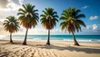© fidal - Tropical beach scene with palm trees (2)