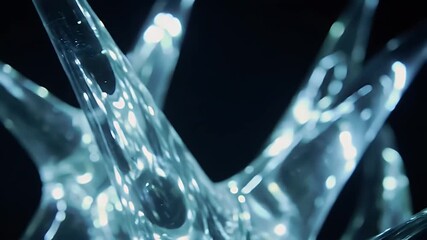 Intricate Glass Spikes Against Dark Backdrop with Sharp Focus and Lighting