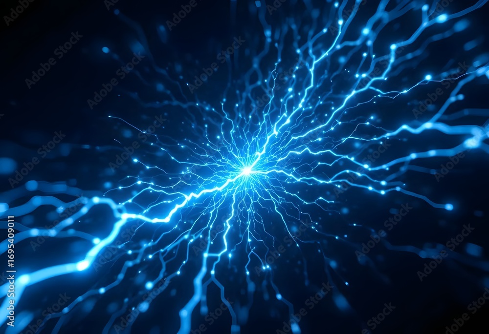 Stunning electric blue energy discharge with dynamic plasma bursts for ...