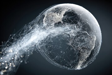 Wall Mural - Earth globe, network of connections