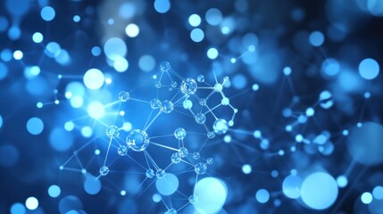 Abstract blue network connection background.