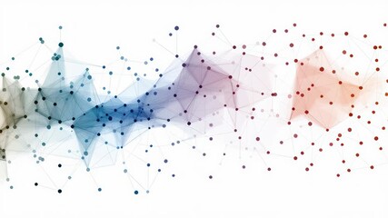 Network of Digital Connections:  A vibrant and interconnected network of dots and lines gracefully intertwines, representing the dynamic flow of data and information.
