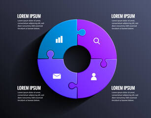 Circular Puzzle Diagram Illustrating Business Process and Strategy Concepts
