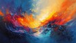 © Kerkez2 - Fiery Sunset Seascape: An Impasto Abstract Painting