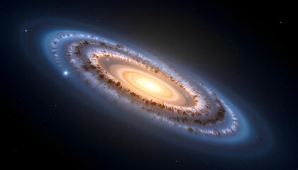 Wall Mural - Stunning spiral galaxy with glowing core in deep space