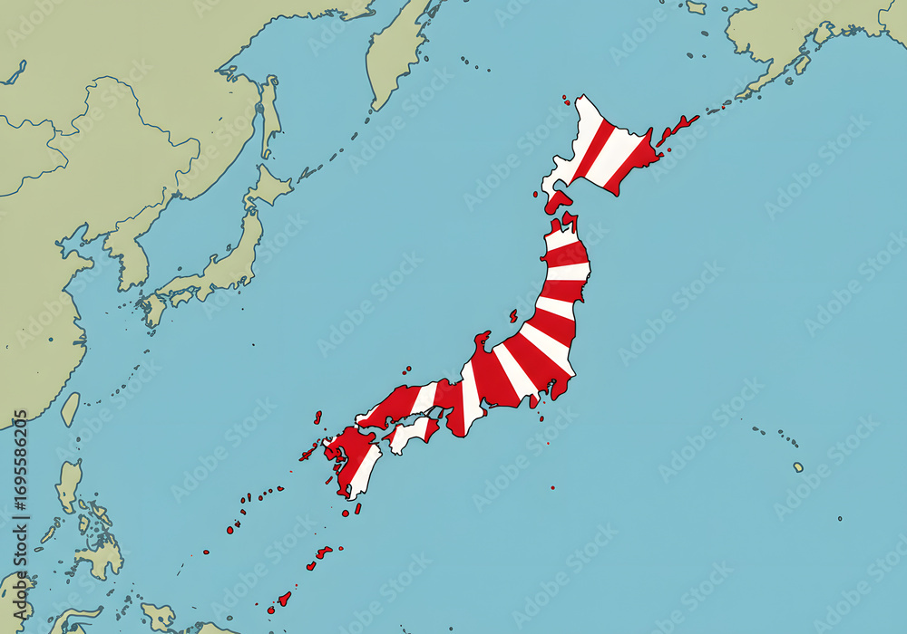 Inverted Japan Map Japan map overlaid on world map Stock Photo | Adobe Stock