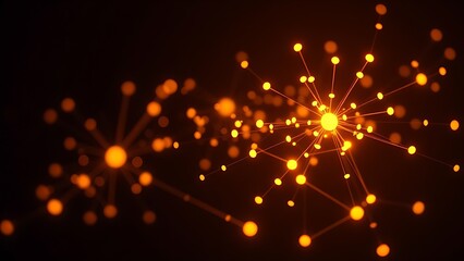 An abstract network of glowing nodes and connections, creating a futuristic visual effect.