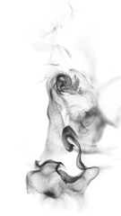 Wall Mural - looped smoke wisps rising on white background