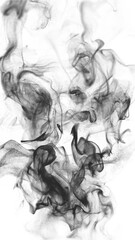 Wall Mural - wispy smoke flow loop on white background