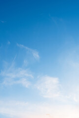 Wall Mural - sky blue background.vertical spring sky,cloud with morning light,summer clear sky,white cloudy, over