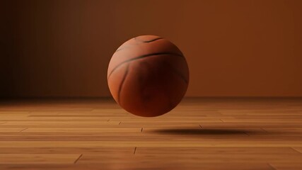 Wall Mural - Sphere floating indoors; light brown background, wood floor. Use design