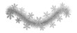 © OMD - Silver tinsel garland with snowflake-shaped details and sparkling look
