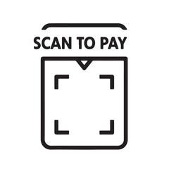 Scan to pay QR code blank frame. printable scan here sticker template for shop payment, website, app, ui. vector illustration on transparent background.
