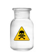 © New Africa - Poison warning symbol on glass bottle against white background