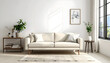 © ali - Cozy living room interior with sofa and plants