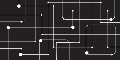 Abstract connect lines and dots circuit, simple technology graphic background, vector design network technology and connection concept.