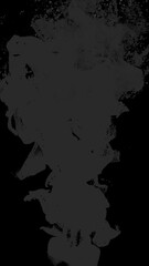 Wall Mural - dark gray wispy smoke flow loop on alpha transparent background