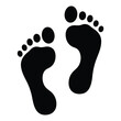 © MdSaidul - Art of black silhouette of two human footprints, indicating a path or steps taken, isolated on white background