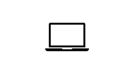 Sleek laptop icon for modern business presentations, website design, or technology concepts