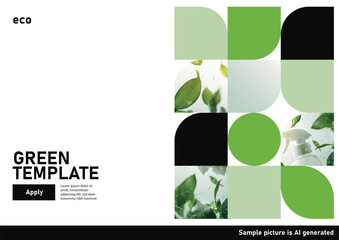 sustainability environment eco organic green background template information text layout for booklet brochure newsletter poster flyer. suitable for energy business