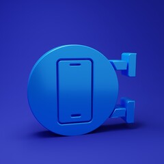 Wall Mural - blue phone repair service icon isolated on blue background. adjusting, service, setting, maintenance
