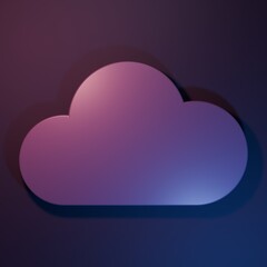 Wall Mural - purple music streaming service icon isolated on purple-blue background. sound cloud computing, onlin