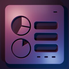 Wall Mural - Purple Computer api interface icon isolated on purple-blue background. Application programming interface API technology. Software integration. Minimalism concept. 3D render illustration