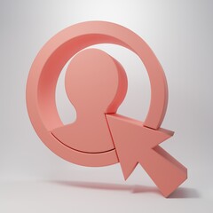 Wall Mural - Pink Create account screen icon isolated on pink background. Minimalism concept. 3D render illustration