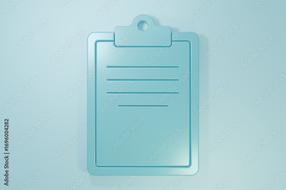 Blue Clipboard with checklist icon isolated on blue background. Control ...