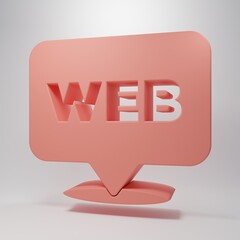 Wall Mural - Pink Web and graphic design icon isolated on pink background. Creative and development. Minimalism concept. 3D render illustration