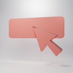 Wall Mural - Pink UI or UX design icon isolated on pink background. Minimalism concept. 3D render illustration