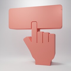 Wall Mural - Pink Computer keyboard icon isolated on pink background. PC component sign. Minimalism concept. 3D render illustration