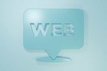 Wall Mural - Blue Web and graphic design icon isolated on blue background. Creative and development. Minimalism concept. 3D render illustration